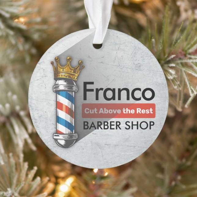 Barber Hair Shop King Crown Barber Pole Hair Salon Ornament (Tree)