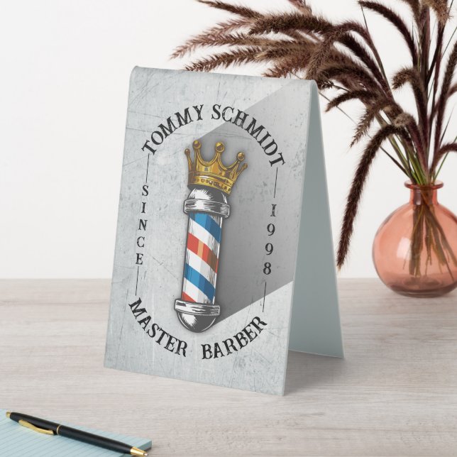 Barber Hair Shop King Crown Barber Pole Price List (In SItu (Table))