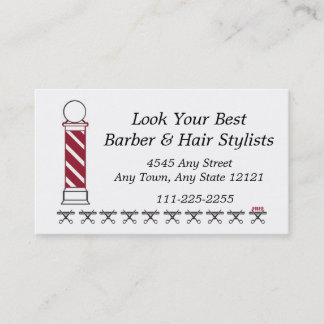 Barber Hair Stylist Customer Loyalty Punch Card -