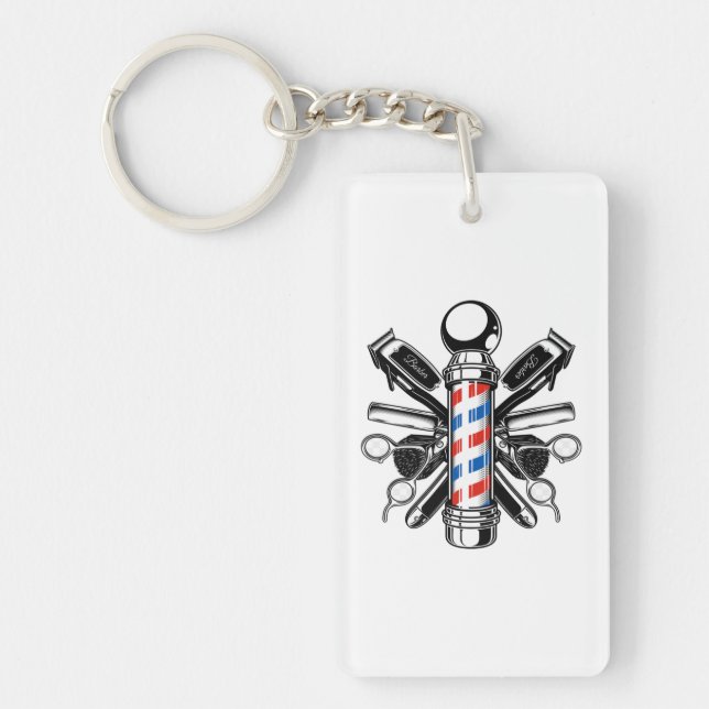  Barber, hairdresser, hair hustler, haircutter Key Ring (Front)