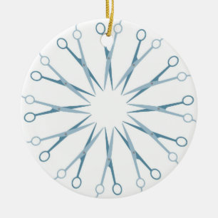 Barber, Hairstylist Blue Shears Christmas Ornament