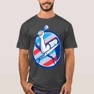 Barber Hand Brush Scissors Circle Retro T-Shirt