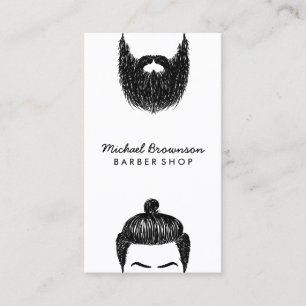 Barber hipster beard moustache qr code business card