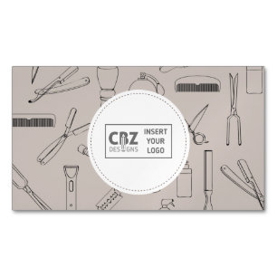 Barber Icons Professional Magnetic Business Card