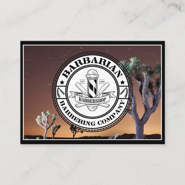 barber logo business card (Front)