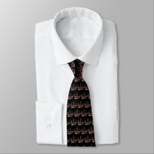 Barber Logo Red Crowns Tie