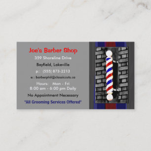 Barber / Men's Hair Stylist Business Cards