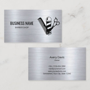 Barber Modern Hair Stylist Scissor Barber Pole Business Card