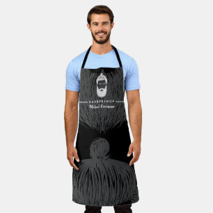 Barber Moustache Beard Hair Illustration Apron