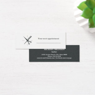 Barber Next appointment Grey White Scissor Comb