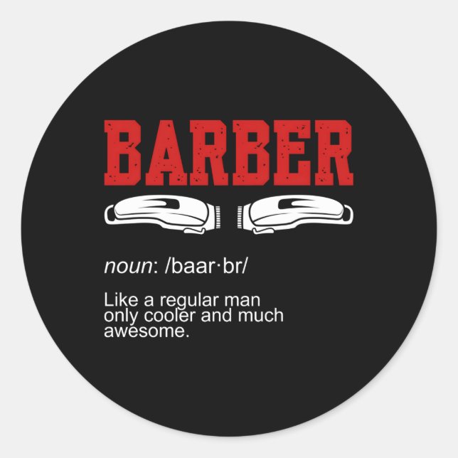 Barber Noun Classic Round Sticker (Front)