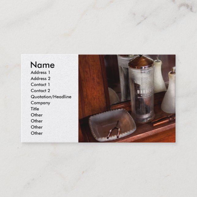 Barber - On the counter Business Card (Front)