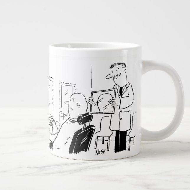 Barber or Hairdresser Cartoon. Barbershop Large Coffee Mug (Right)