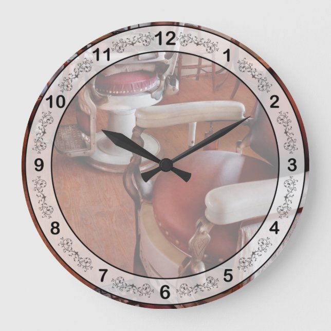Barber - Please have a seat Large Clock (Front)