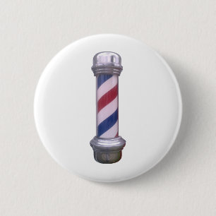 Barber Pole 6 Cm Round Badge