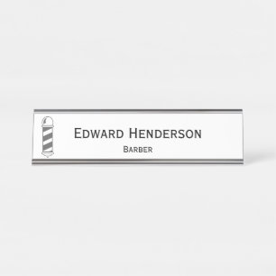 Barber Pole   Barber Desk Name Plate