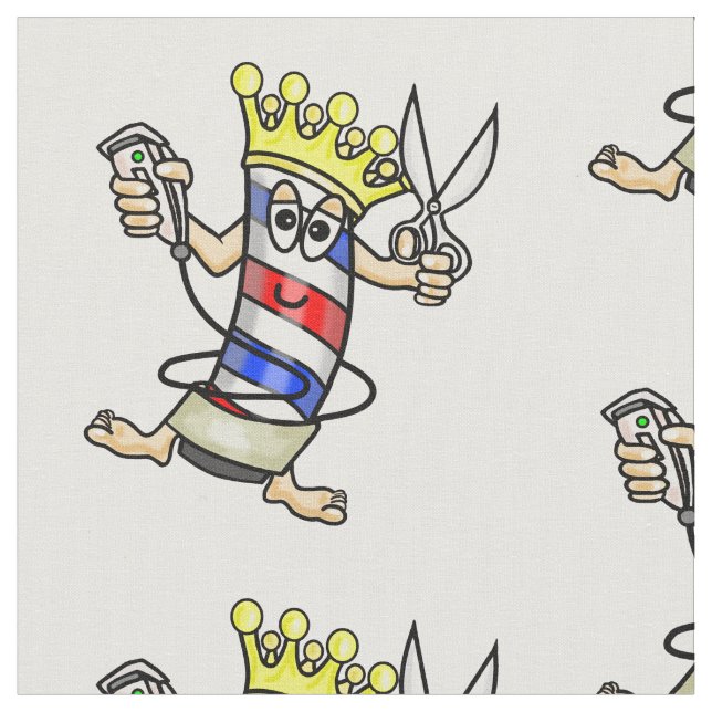 Barber Pole Cartoon Character Fabric Material (Close Up)