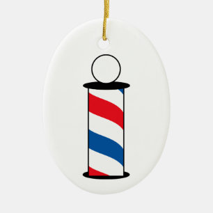 Barber Pole Ceramic Ornament