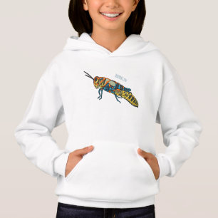 Barber pole grasshopper cartoon illustration