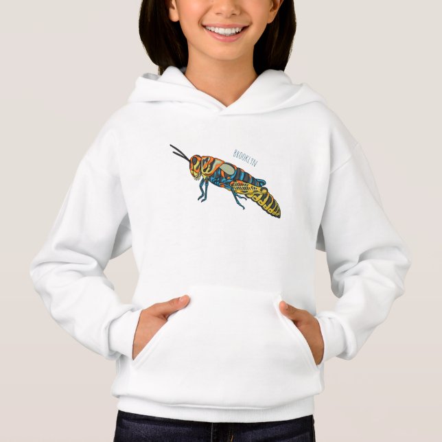 Barber pole grasshopper cartoon illustration (Front)