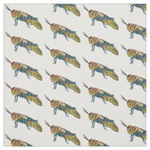 Barber pole grasshopper cartoon illustration  fabric