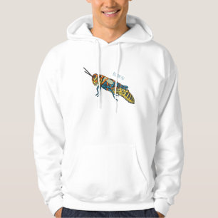 Barber pole grasshopper cartoon illustration hoodie