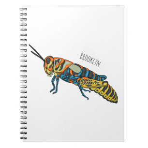 Barber pole grasshopper cartoon illustration notebook