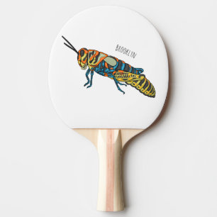 Barber pole grasshopper cartoon illustration ping pong paddle