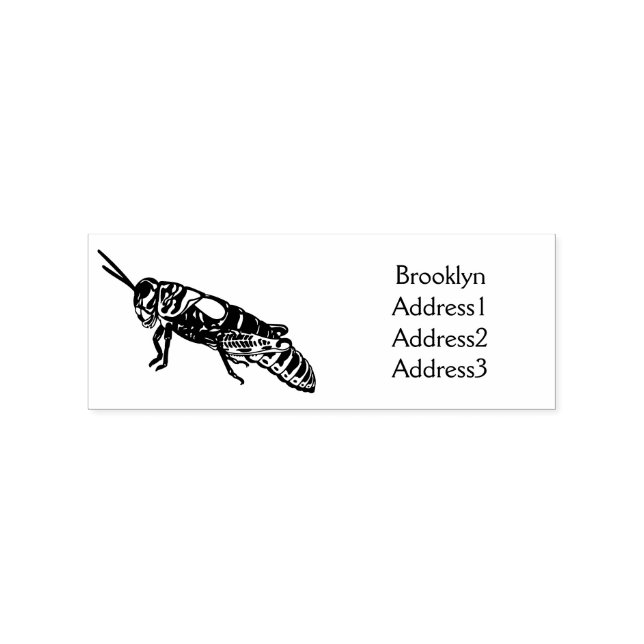 Barber pole grasshopper cartoon illustration rubber stamp (Imprint)