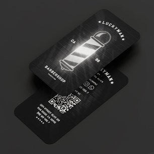 Barber Pole Hair Stylist Classic Black White Business Card