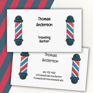 Barber Pole Hairdresser Minimalist Business Card