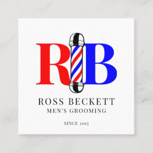 Barber Pole Logo Barber Hair Stylist Business Card