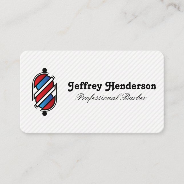 Barber Pole Logo Business Card (Front)