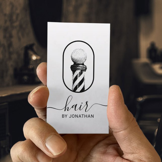 Barber Pole Minimalist Hair Stylist Hair Salon  Business Card (Creator Uploaded)