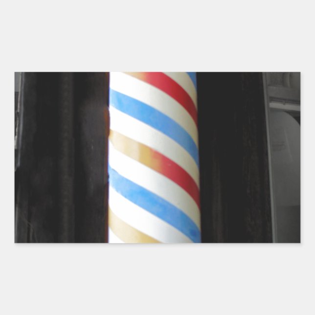 Barber Pole Rectangular Sticker (Front)