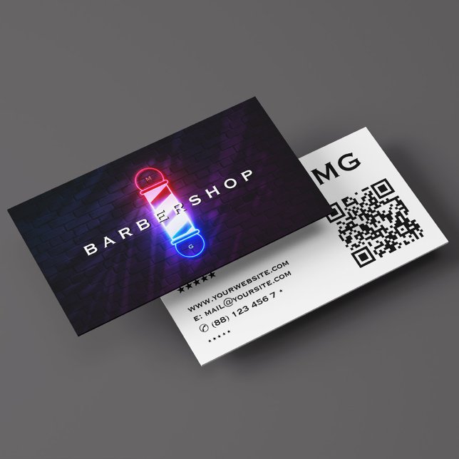 Barber Pole Red White Blue Glow Barbershop Retro  Business Card (Barber Pole Red White Blue Glow Barbershop Retro Business Card
)