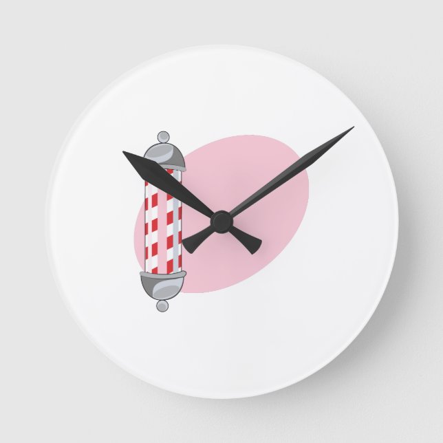 Barber Pole Round Clock (Front)