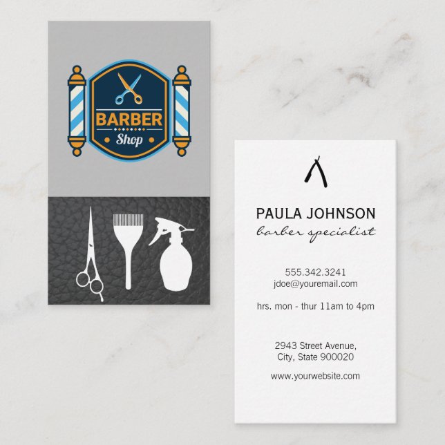 Barber Pole | Scissors  Business Card (Front/Back)