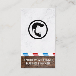 Barber Pole Wood and Marble Business Card