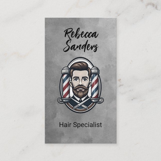 Barber Poles | Hair Stylist Business Card (Front)