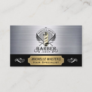 Barber Poles Haircut and Shaves Business Card