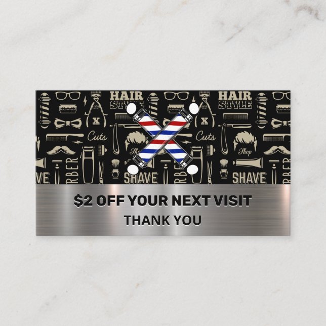 Barber Poles | Pattern | Discount  Business Card (Front)