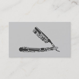 barber razor icons business card