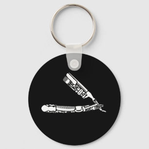 barber razor icons key ring