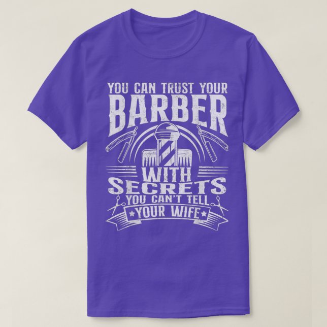 Barber Razor Scissor Hairstylist Barbershop Barber T-Shirt (Design Front)