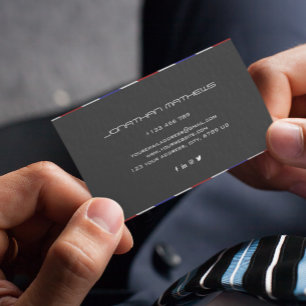 Barber Red White Blue Horizontal Personalised Business Card
