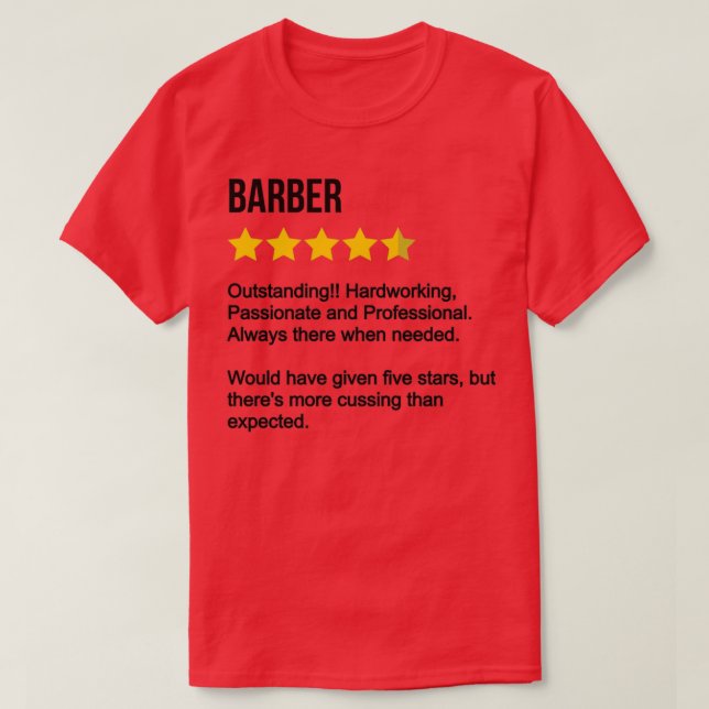 Barber Review T-Shirt (Design Front)