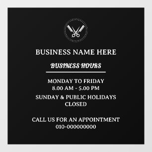 Barber Salon Business Hours Store Opening Hours 