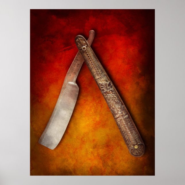 Barber - Shaving - Keep a stiff upper lip Poster (Front)