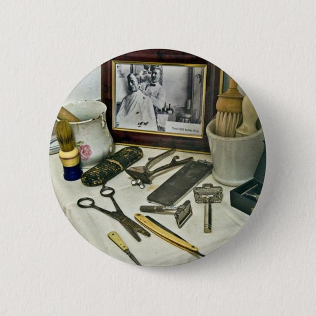 Barber Shop 6 Cm Round Badge (Front)